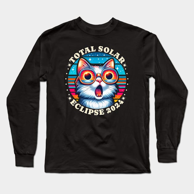 Funny Total Eclipse Cat Long Sleeve T-Shirt by BeanStiks